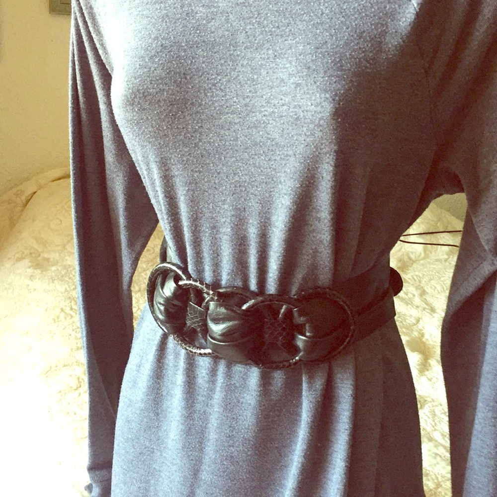Black leather waist belt